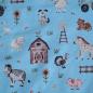 Preview: Baumwolljersey Bauernhoftiere hellblau – FVJ